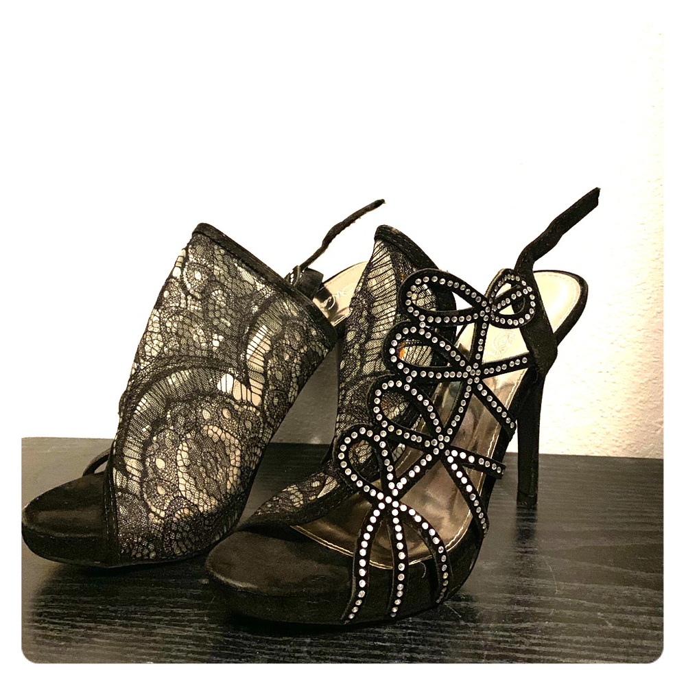 Black Lace Heels